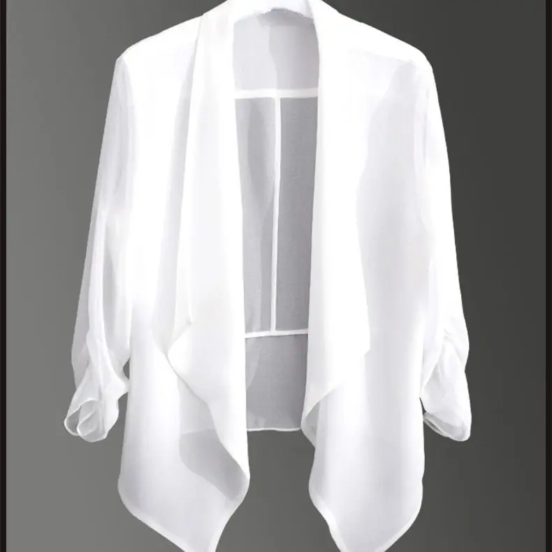 New Summer 2025 Women Sun Protection Capes Loose Shawl Thin Chiffon Kimono Jacket Women Sunscreen Beach Cardigan Bikini Coverup