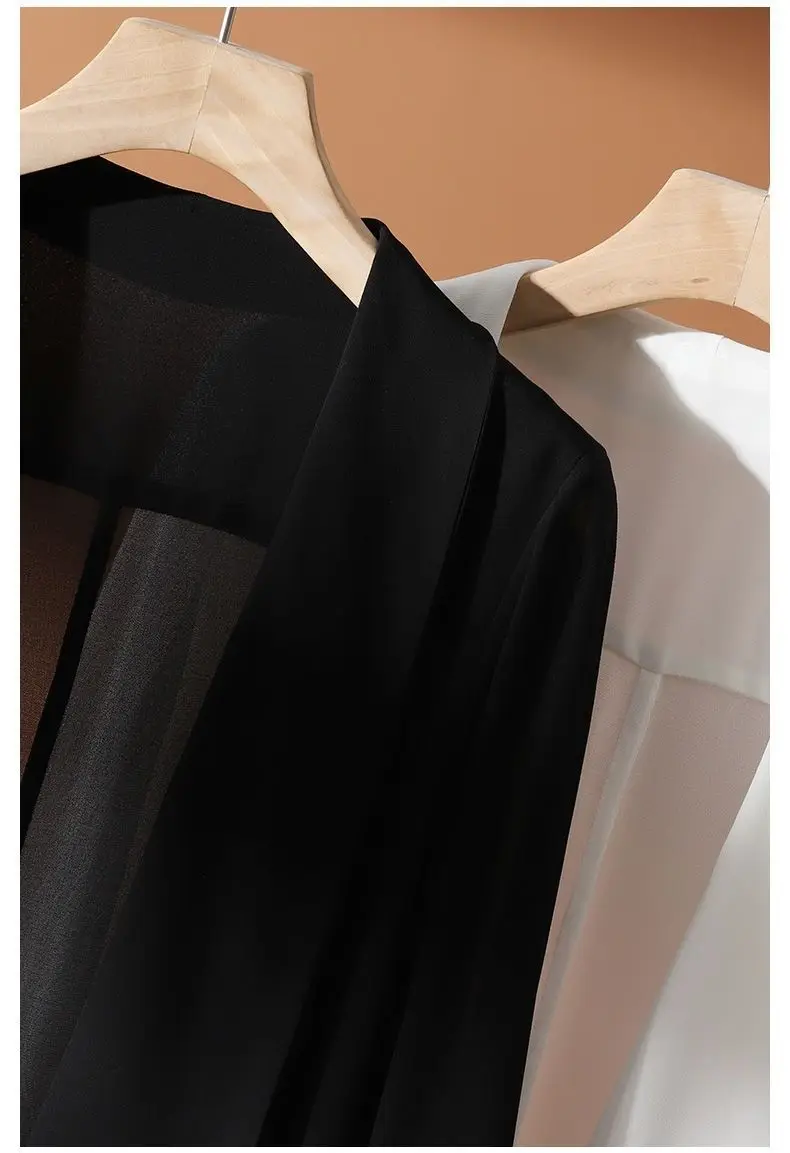 New Summer 2025 Women Sun Protection Capes Loose Shawl Thin Chiffon Kimono Jacket Women Sunscreen Beach Cardigan Bikini Coverup