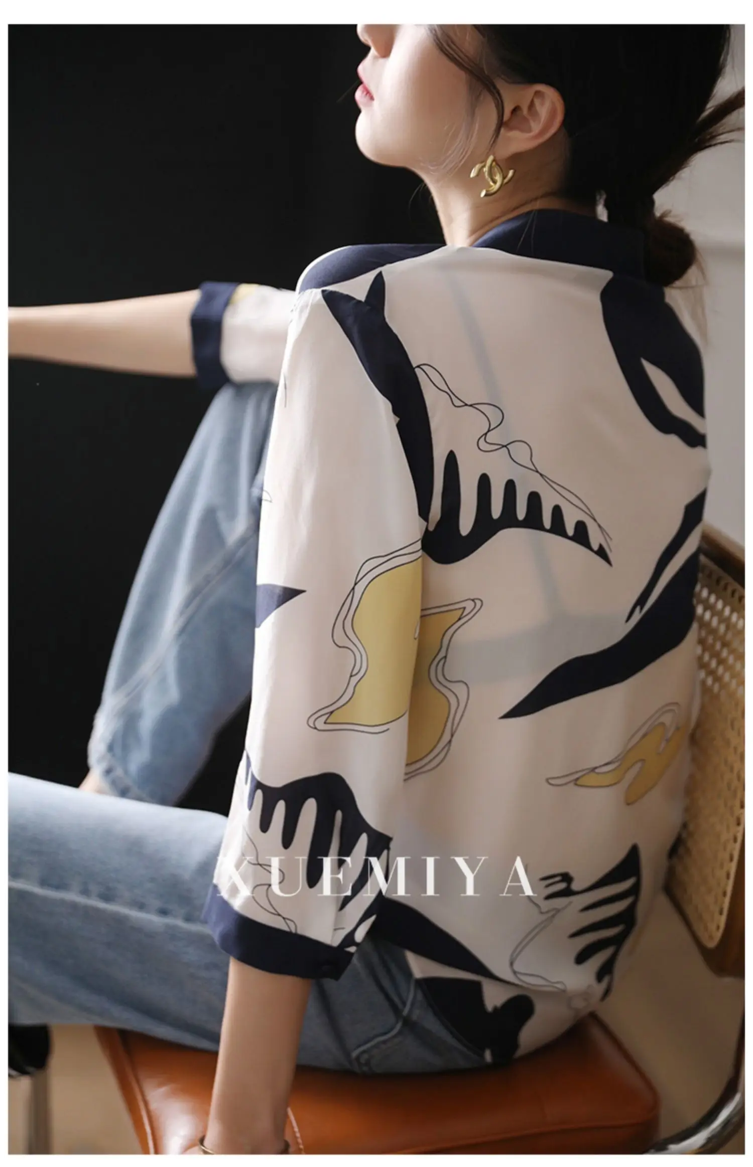 Fashion ladies shirts France style woman blouses 2025 Spring Summer half sleeve Tops blusa mujer