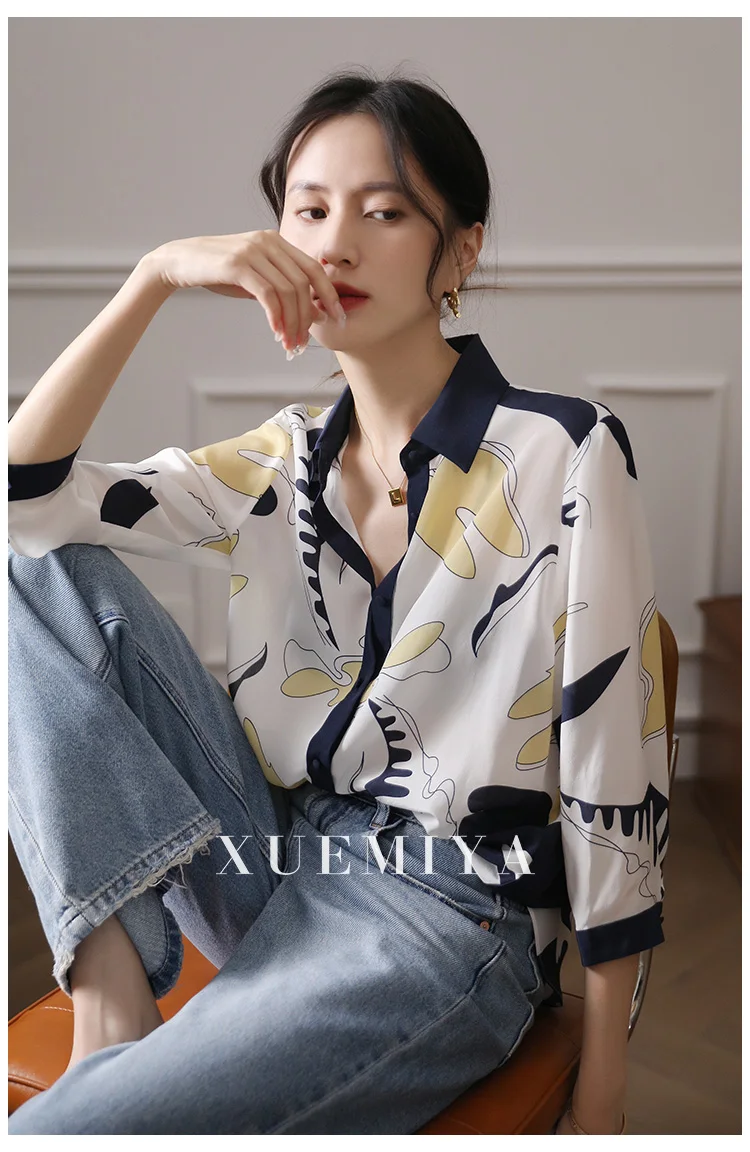 Fashion ladies shirts France style woman blouses 2025 Spring Summer half sleeve Tops blusa mujer