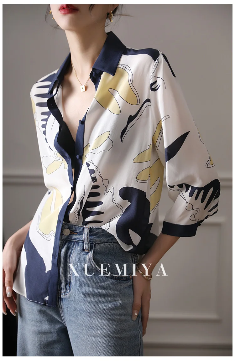 Fashion ladies shirts France style woman blouses 2025 Spring Summer half sleeve Tops blusa mujer