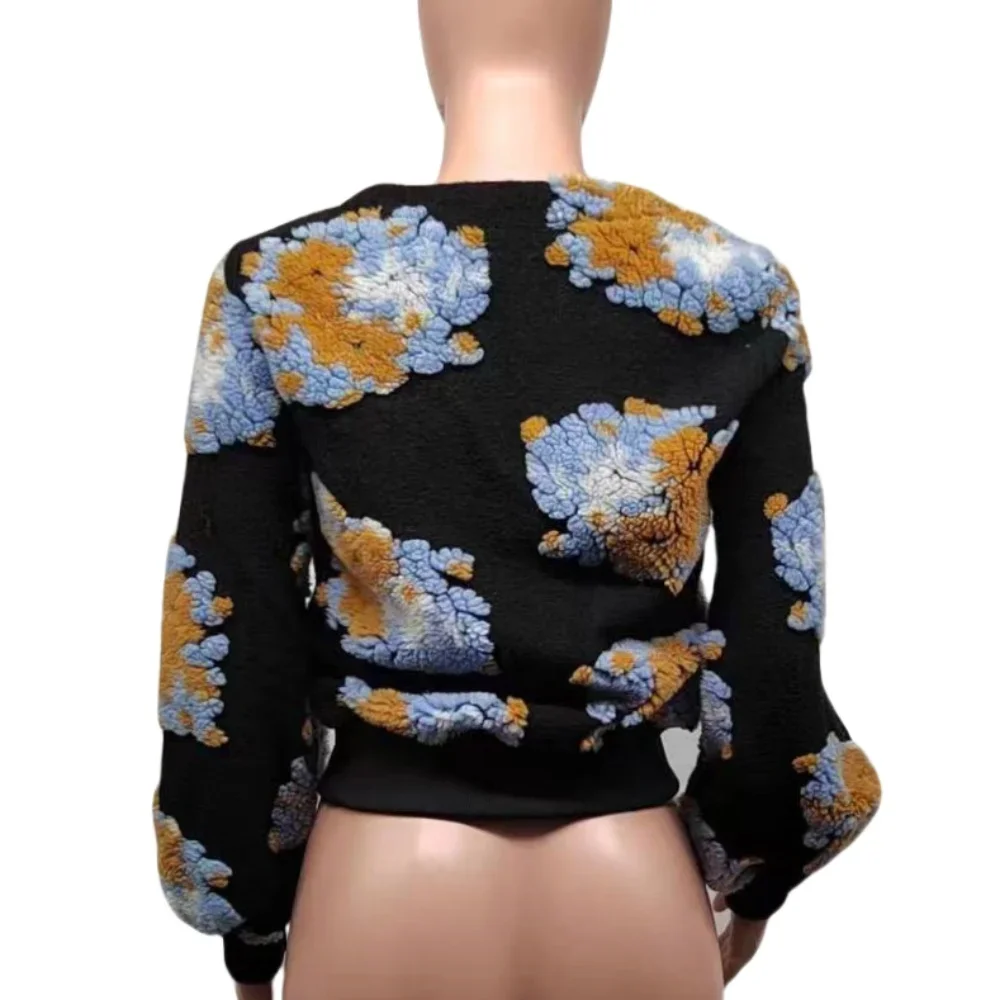 FAGADOER Fashion Street Jacquar Button Long Sleeve Coats Women Slim Vintage Jacket Autumn Elegant Lady Top Clothing Streetwear