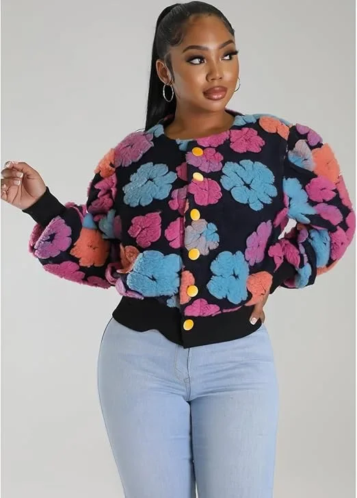FAGADOER Fashion Street Jacquar Button Long Sleeve Coats Women Slim Vintage Jacket Autumn Elegant Lady Top Clothing Streetwear