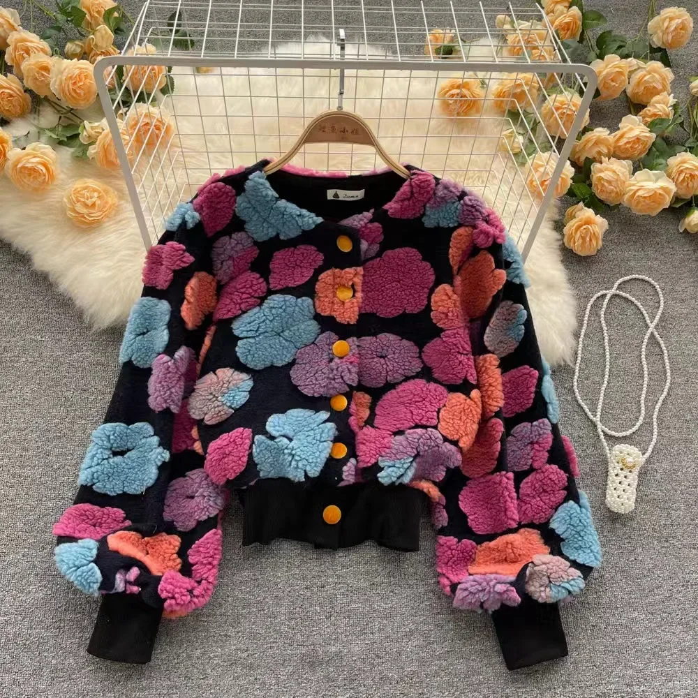 FAGADOER Fashion Street Jacquar Button Long Sleeve Coats Women Slim Vintage Jacket Autumn Elegant Lady Top Clothing Streetwear
