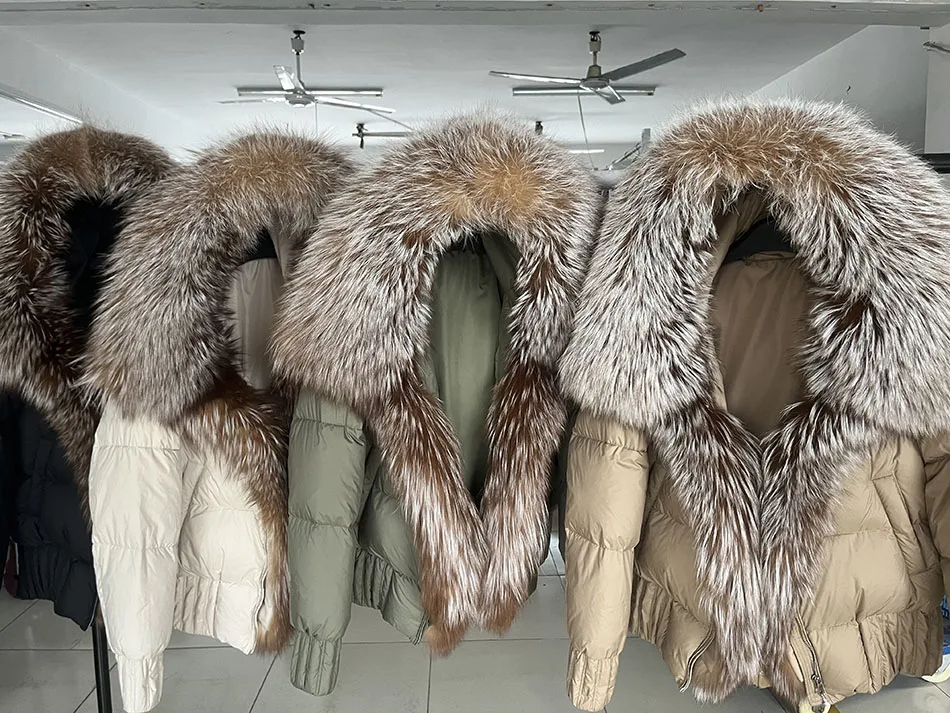 MAOMAOKONG 2026 Winter Women Warm White Duck Down Jacket Natural Real Fox Fur Collar Hood Puffer Coat Thick Luxury Outerwear
