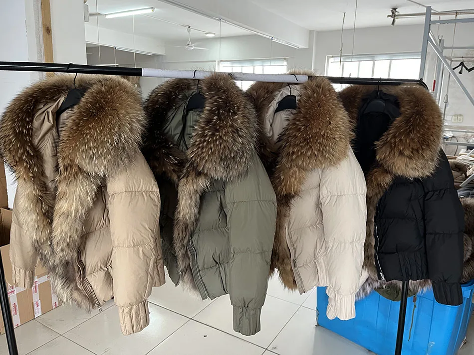 MAOMAOKONG 2026 Winter Women Warm White Duck Down Jacket Natural Real Fox Fur Collar Hood Puffer Coat Thick Luxury Outerwear