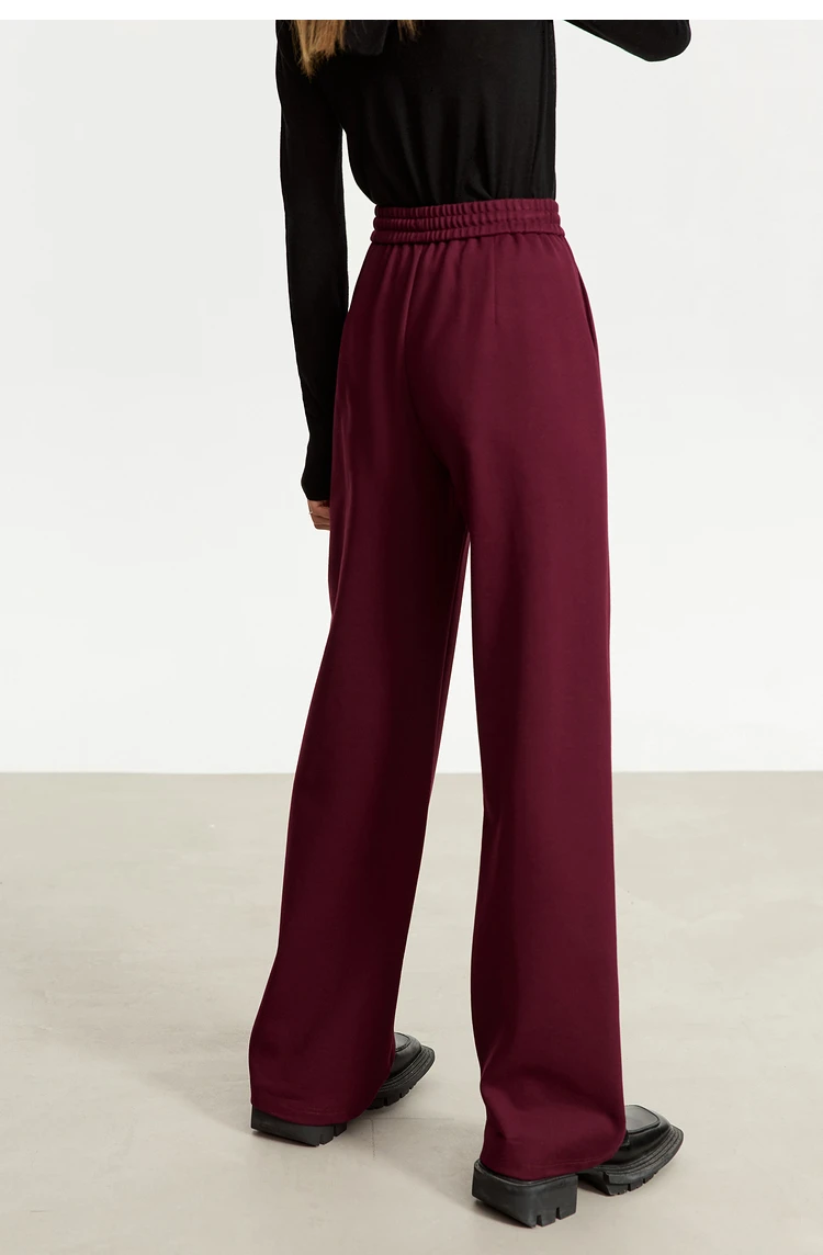 AMII Minimalism Casual Pants for Women 2025 Autumn Wide Leg New Loose Vertical Elastic Waist Drawstring Sporty Trousers 12343338