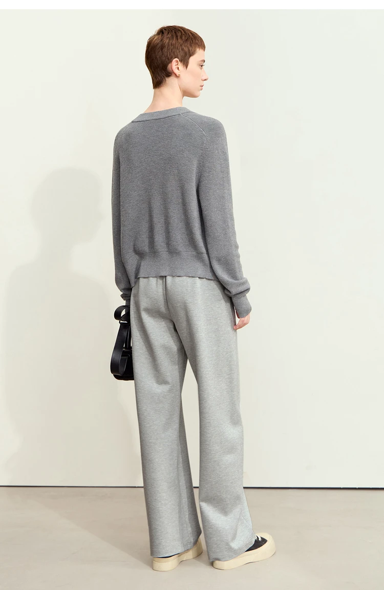 AMII Minimalism Casual Pants for Women 2025 Autumn Wide Leg New Loose Vertical Elastic Waist Drawstring Sporty Trousers 12343338