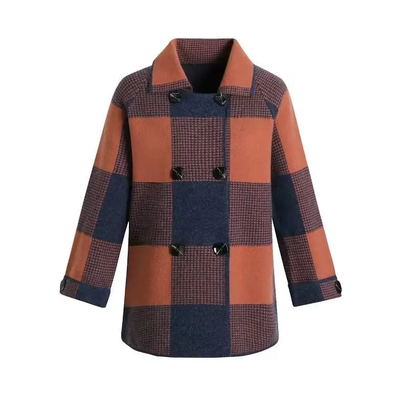 Middle aged Mother's Autumn Fashion Top 2023 New Fashion Women's Spring and Autumn Sweater Coat Female cardigan Plaid Jacket