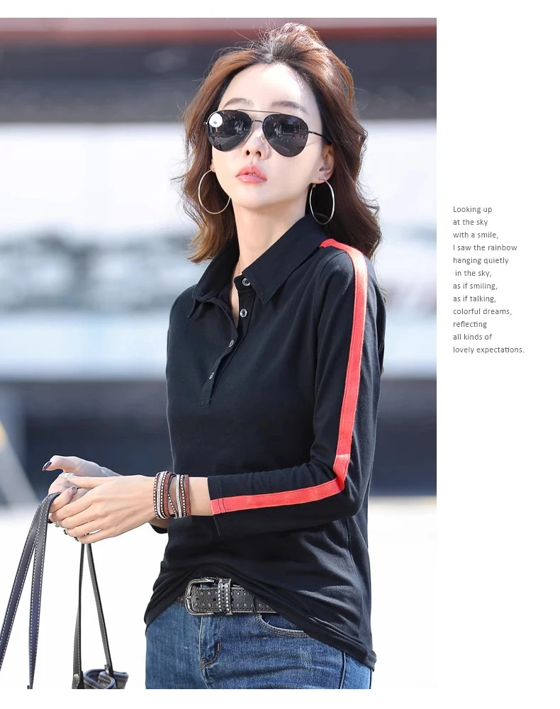 European Station Long sleeved T-shirt Women's Summer New Fashion Light Luxury Pure Cotton Polo Neck Casual Large Size Loose Top