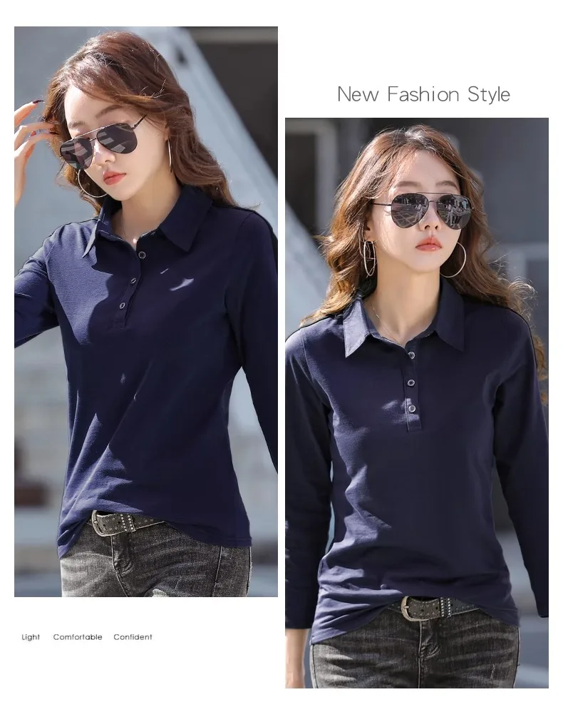 European Station Long sleeved T-shirt Women's Summer New Fashion Light Luxury Pure Cotton Polo Neck Casual Large Size Loose Top