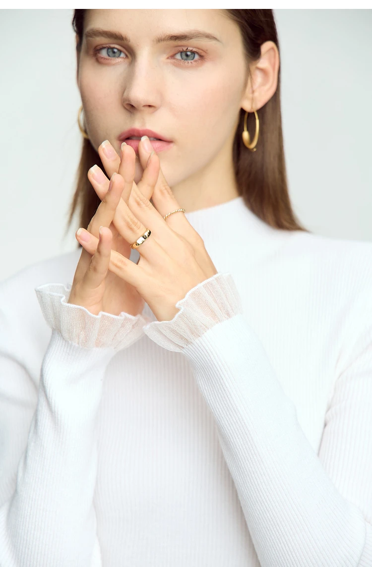 AMII Minimalism Mock Neck Sweaters Women 2024 Autumn New Slim Fit Knit Top Long Sleeve Female Wool Pullovers Sweater 12443251