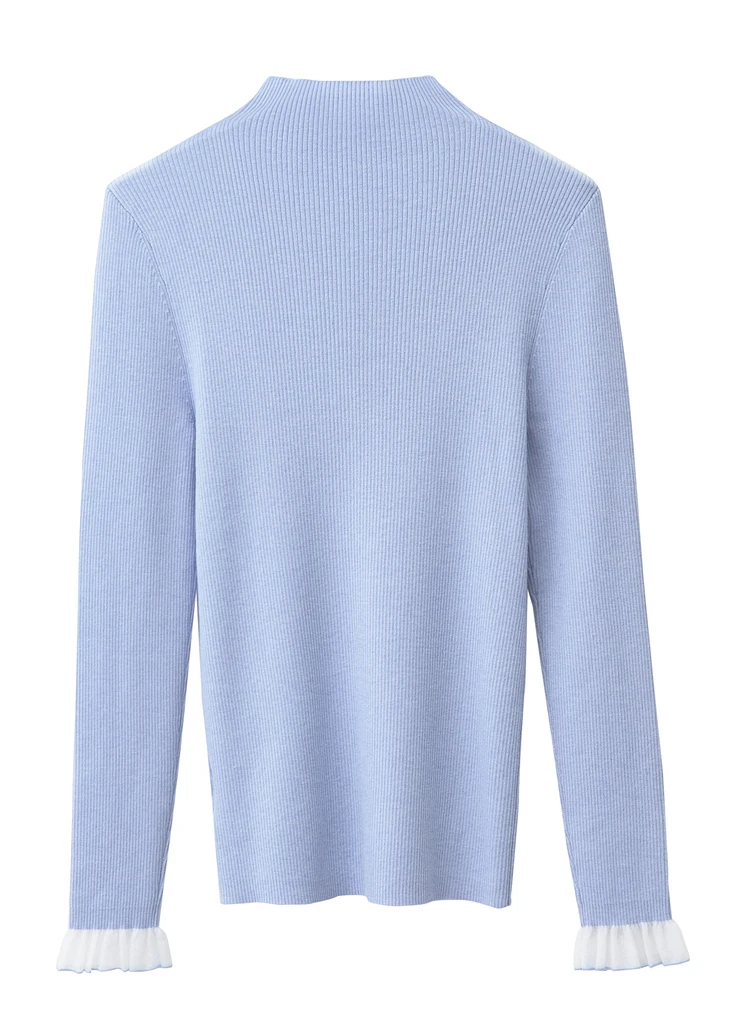 AMII Minimalism Mock Neck Sweaters Women 2024 Autumn New Slim Fit Knit Top Long Sleeve Female Wool Pullovers Sweater 12443251