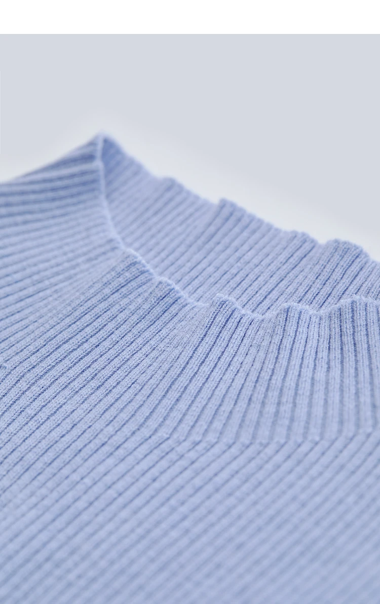 AMII Minimalism Mock Neck Sweaters Women 2024 Autumn New Slim Fit Knit Top Long Sleeve Female Wool Pullovers Sweater 12443251