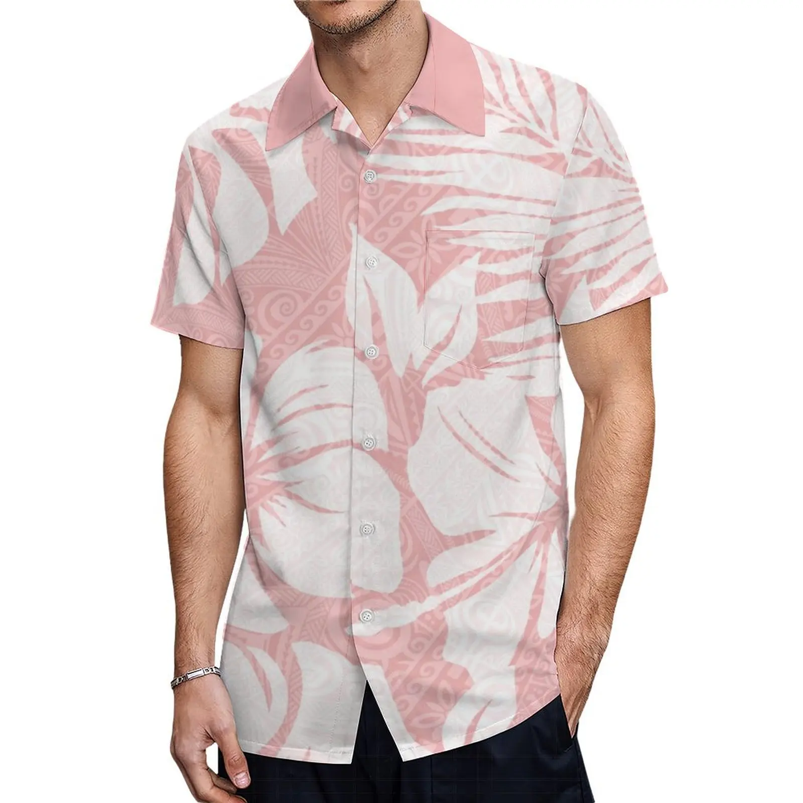 Summer Ladies One-Shoulder Long Dress Slim Fishtail Skirt Men'S Shirt Polynesian Couple Set Custom Tribal Floral Print