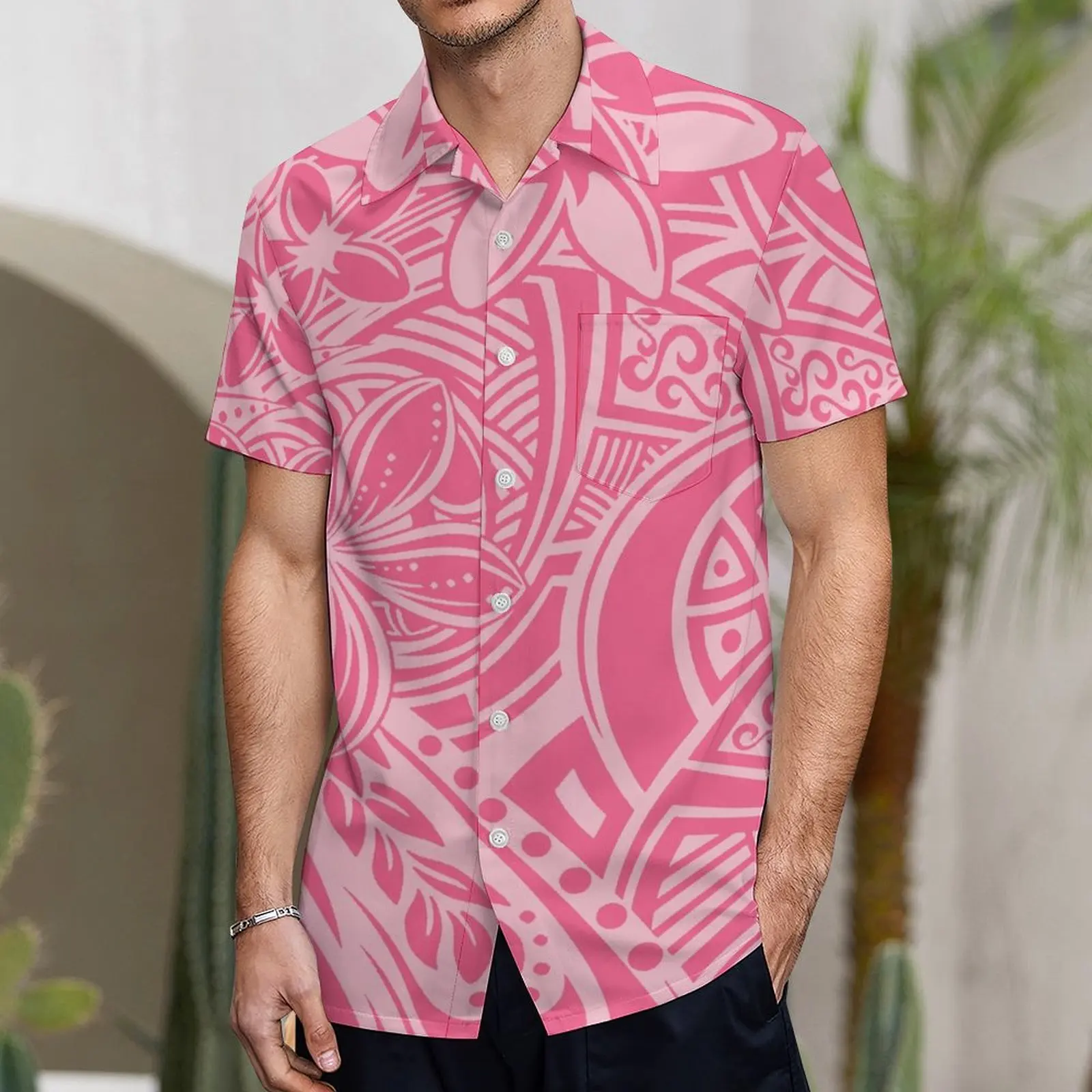 Summer Ladies One-Shoulder Long Dress Slim Fishtail Skirt Men'S Shirt Polynesian Couple Set Custom Tribal Floral Print