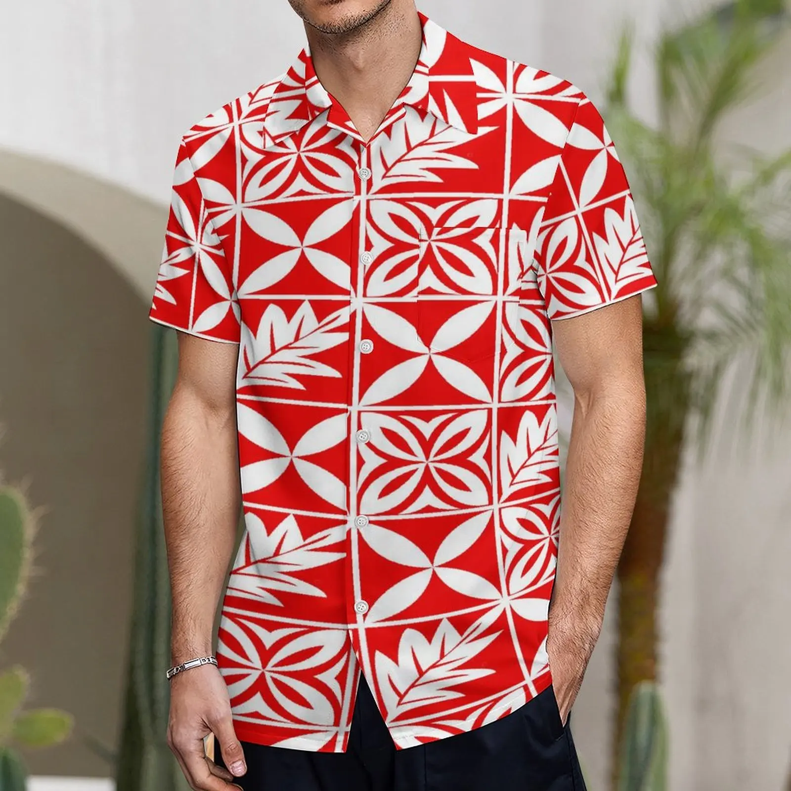 Summer Ladies One-Shoulder Long Dress Slim Fishtail Skirt Men'S Shirt Polynesian Couple Set Custom Tribal Floral Print