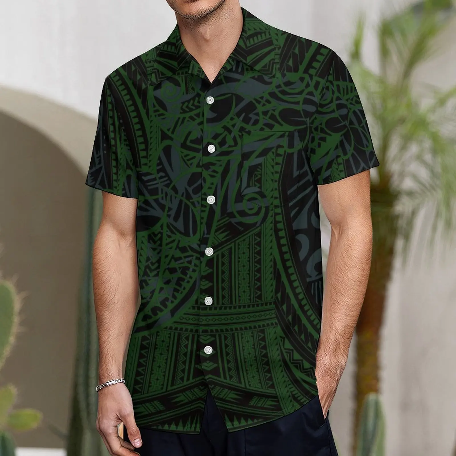 Summer Ladies One-Shoulder Long Dress Slim Fishtail Skirt Men'S Shirt Polynesian Couple Set Custom Tribal Floral Print