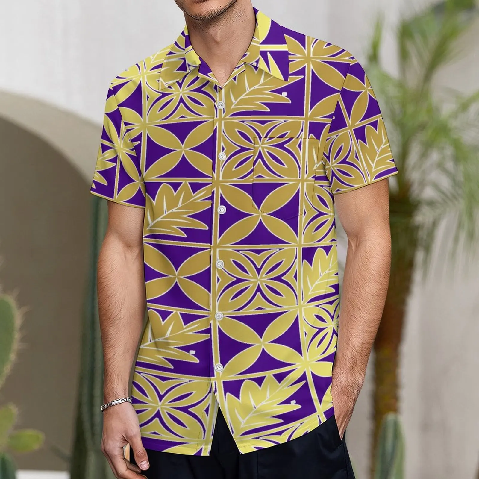 Summer Ladies One-Shoulder Long Dress Slim Fishtail Skirt Men'S Shirt Polynesian Couple Set Custom Tribal Floral Print