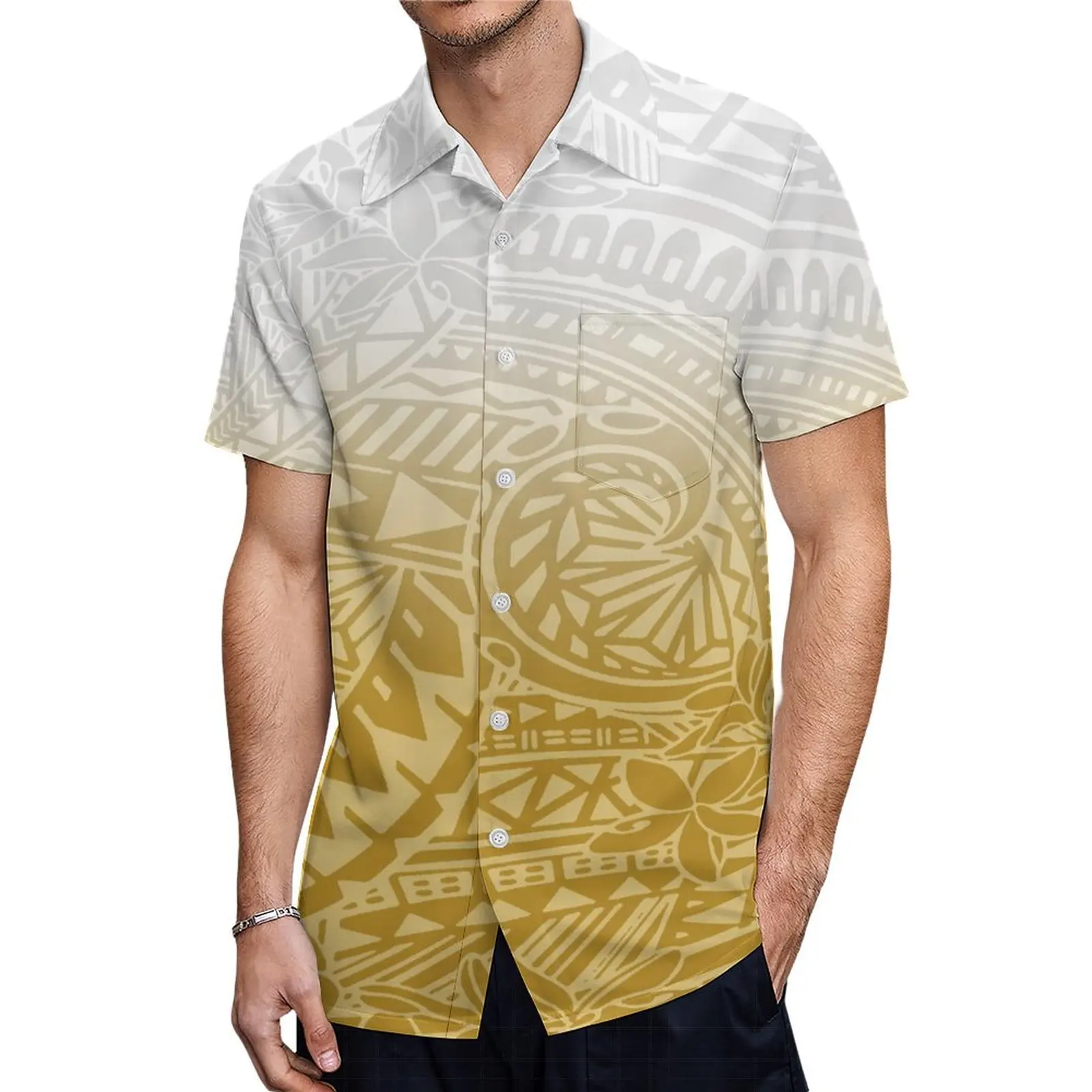 Summer Ladies One-Shoulder Long Dress Slim Fishtail Skirt Men'S Shirt Polynesian Couple Set Custom Tribal Floral Print