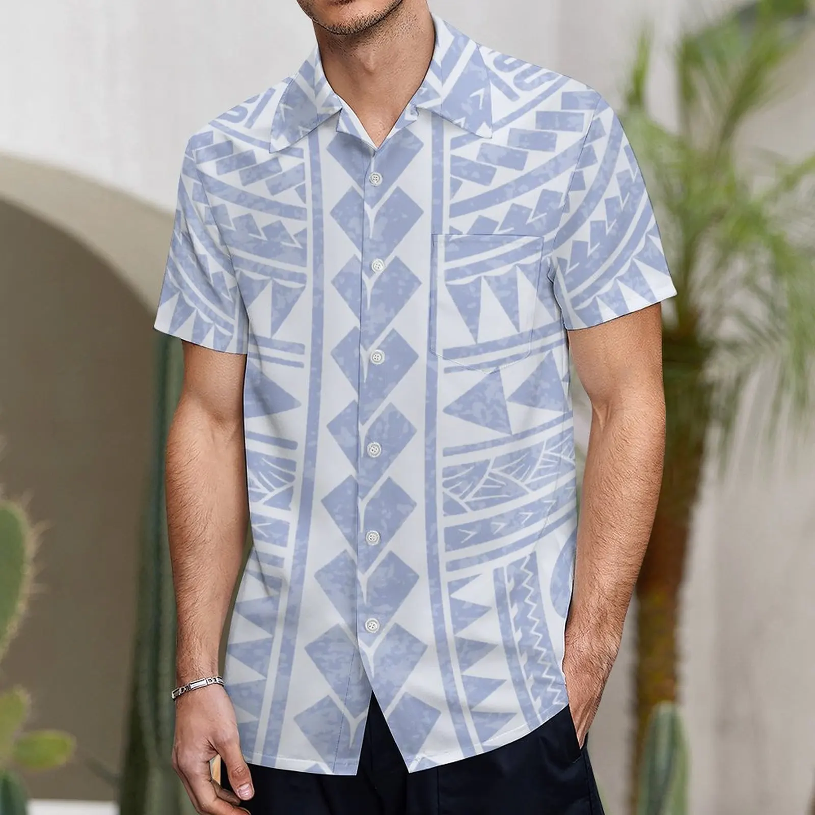 Summer Ladies One-Shoulder Long Dress Slim Fishtail Skirt Men'S Shirt Polynesian Couple Set Custom Tribal Floral Print