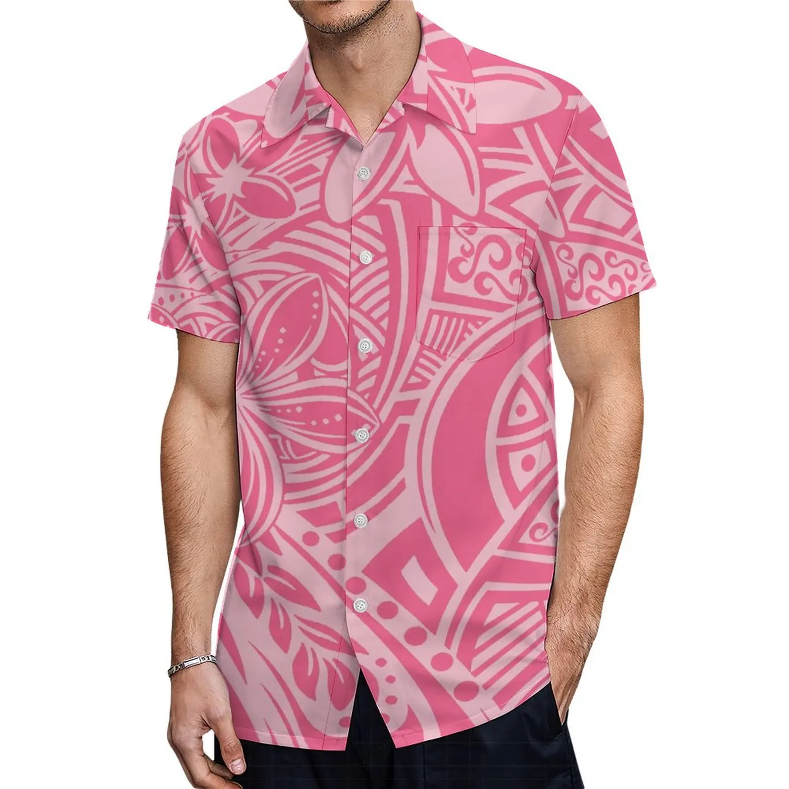 Summer Ladies One-Shoulder Long Dress Slim Fishtail Skirt Men'S Shirt Polynesian Couple Set Custom Tribal Floral Print