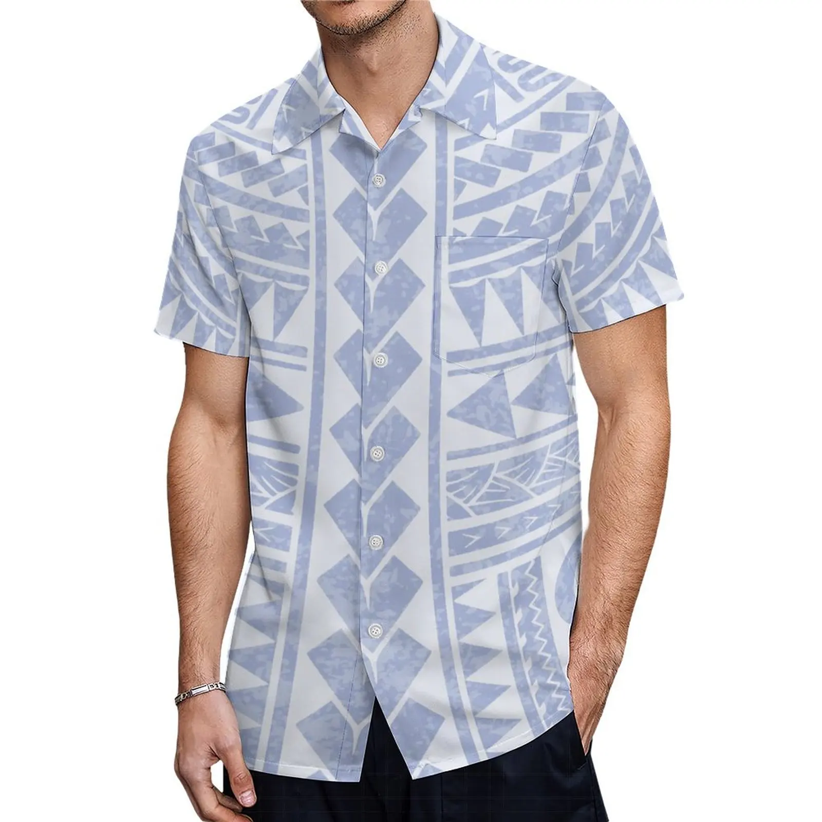 Summer Ladies One-Shoulder Long Dress Slim Fishtail Skirt Men'S Shirt Polynesian Couple Set Custom Tribal Floral Print