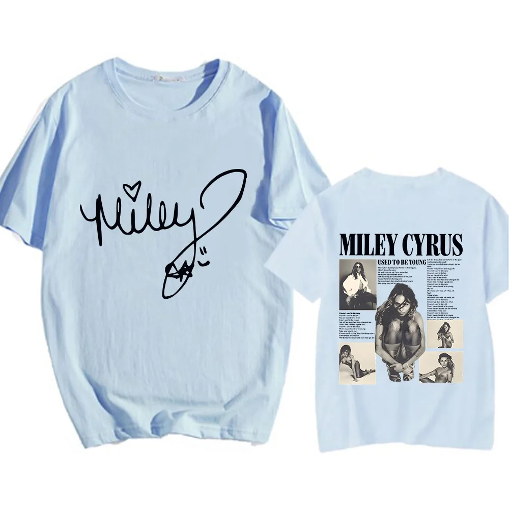 Singer Miley Cyrus T-shirt Cotton Graphic Printing Tee-shirt Short Sleeve Summer O-neck Tshirts Casual Women Men Funny Tees Tops