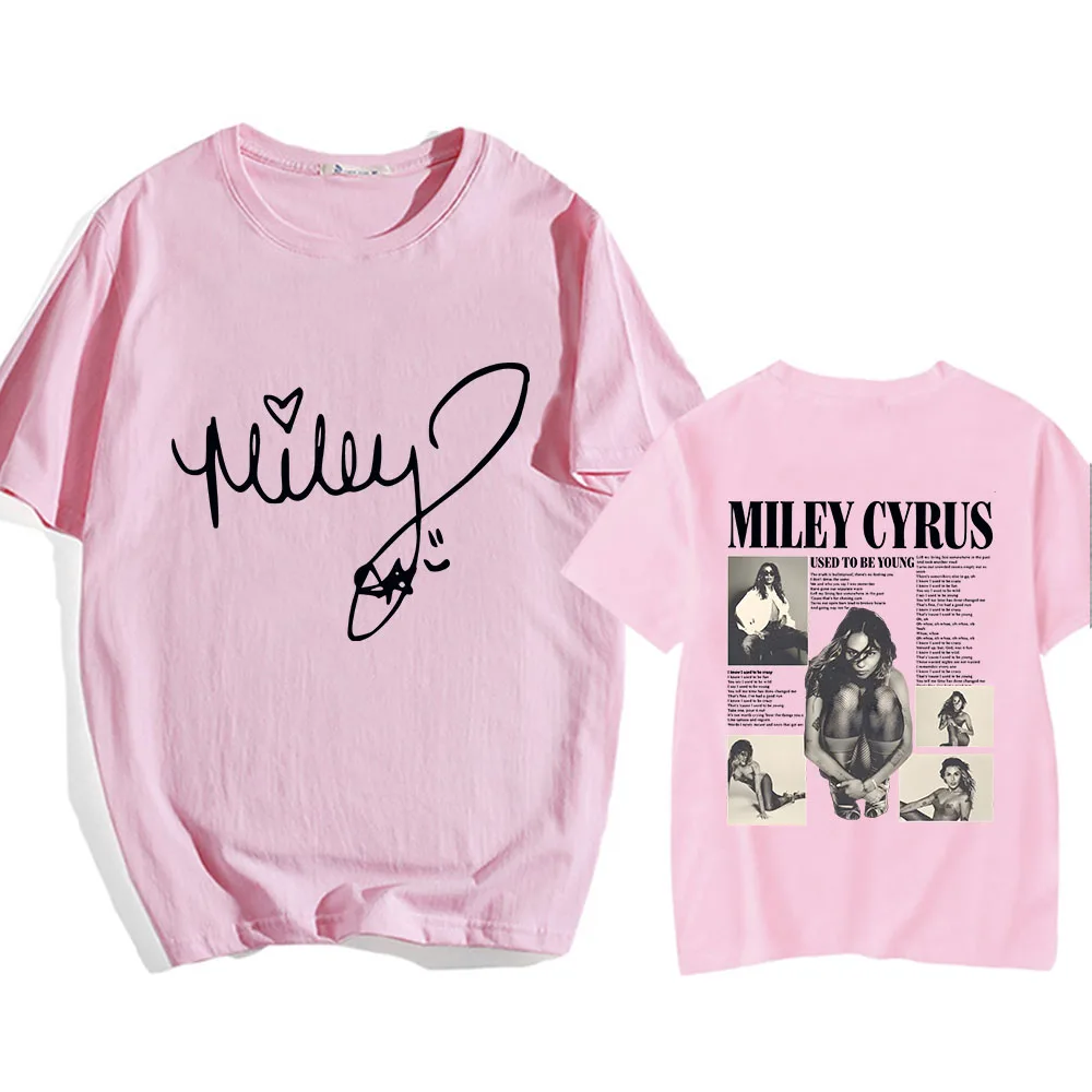 Singer Miley Cyrus T-shirt Cotton Graphic Printing Tee-shirt Short Sleeve Summer O-neck Tshirts Casual Women Men Funny Tees Tops