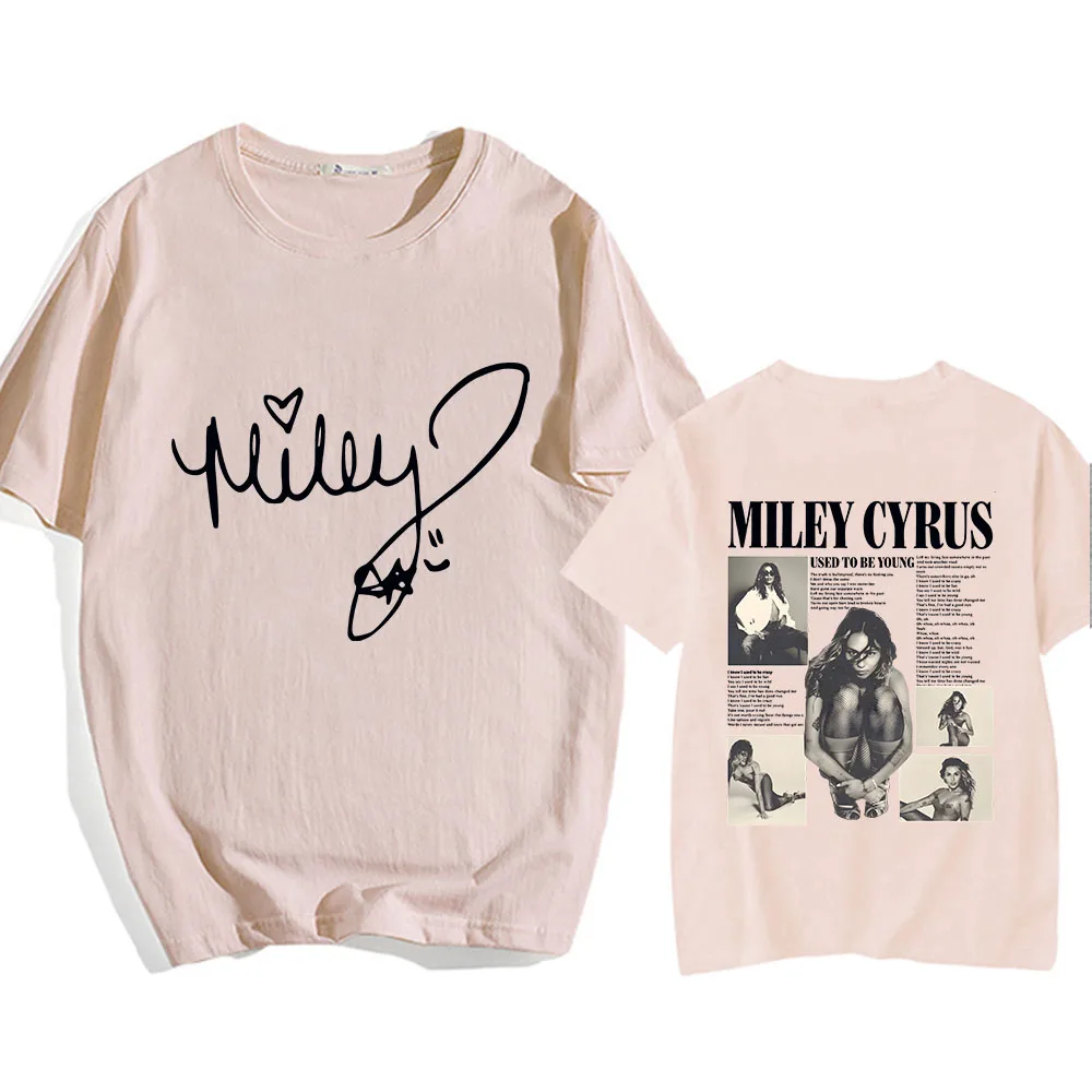 Singer Miley Cyrus T-shirt Cotton Graphic Printing Tee-shirt Short Sleeve Summer O-neck Tshirts Casual Women Men Funny Tees Tops