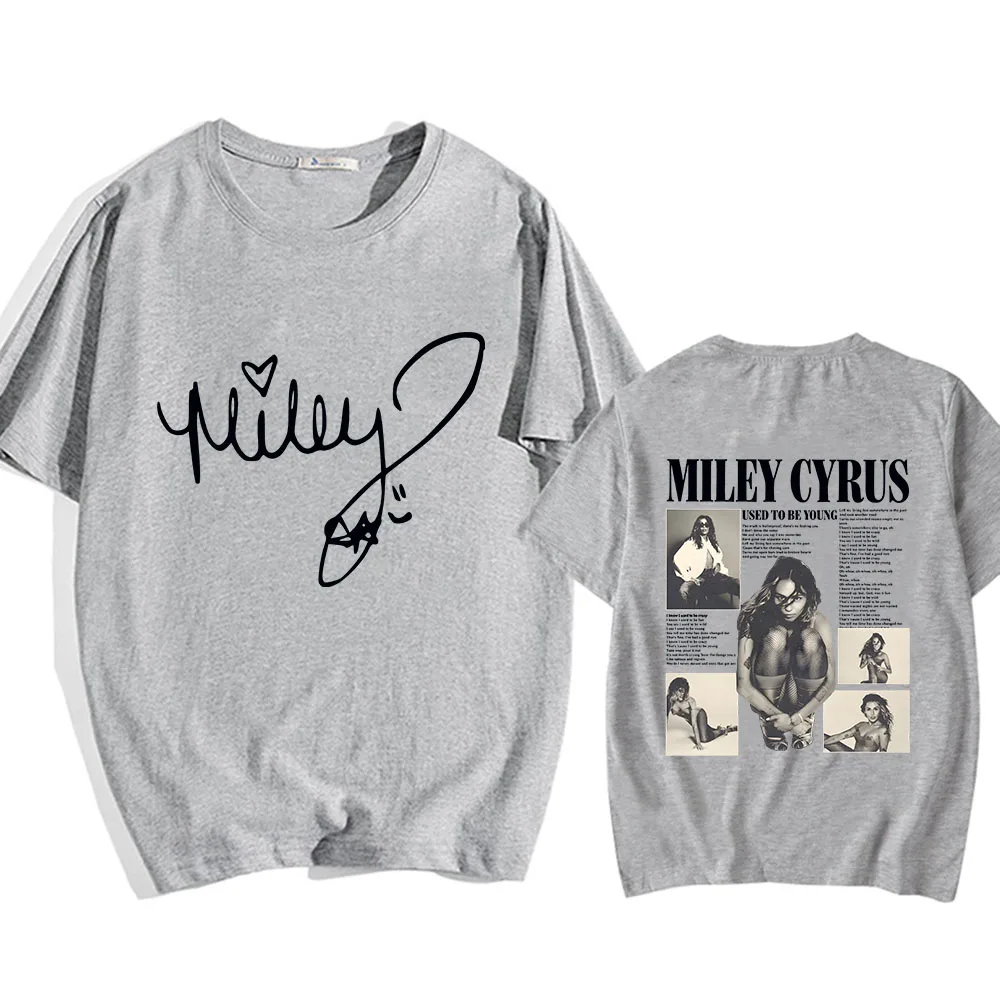 Singer Miley Cyrus T-shirt Cotton Graphic Printing Tee-shirt Short Sleeve Summer O-neck Tshirts Casual Women Men Funny Tees Tops