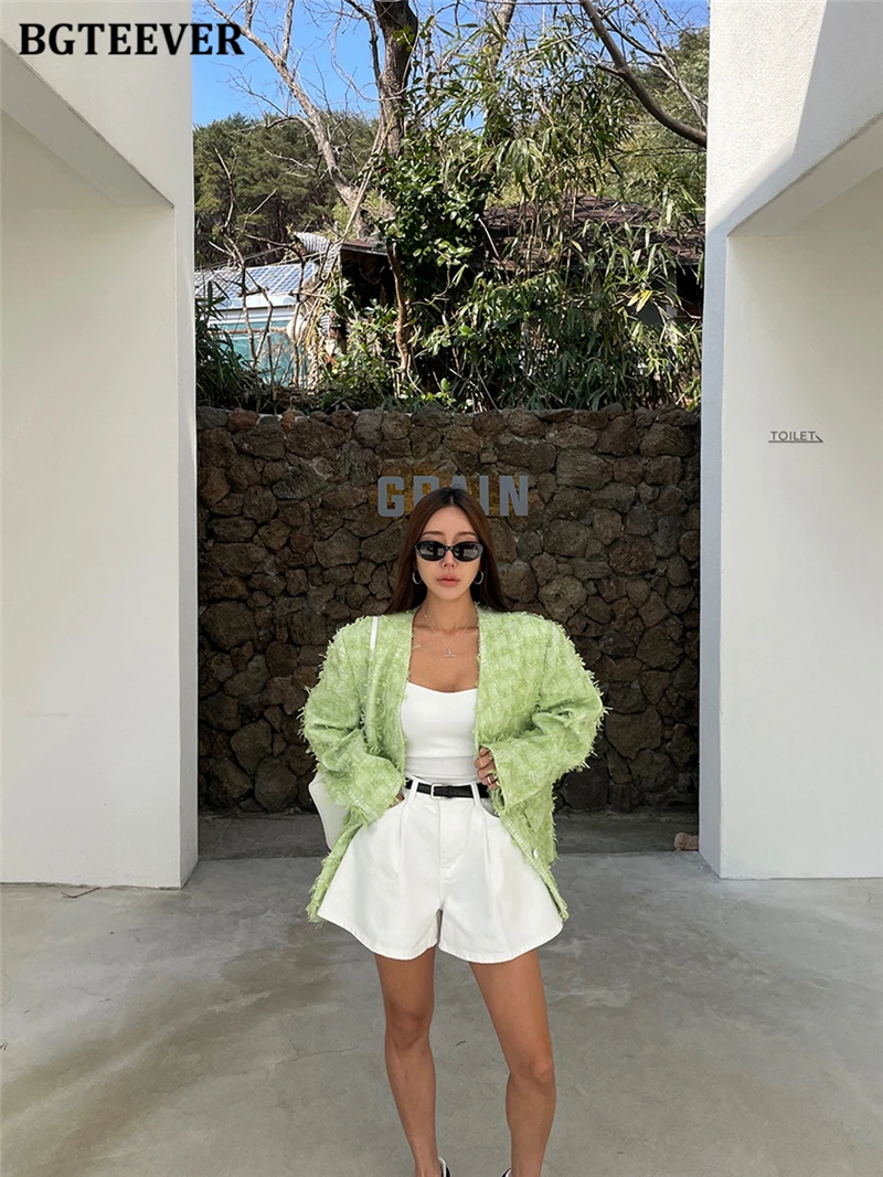BGTEEVER Summer Loose Pockets Wide Leg Denim Shorts Women Casual High Waist Single Button Ladies Jeans Shorts