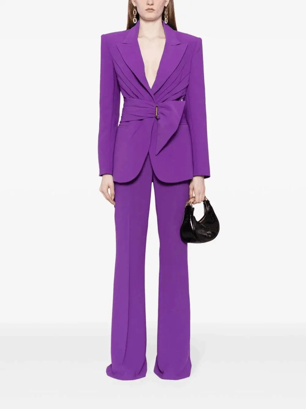 HIGH STREET Newest 2026 Designer Runway Fashion Women's Waistband Slim Fit Blazer Suit Pants Set 2pcs