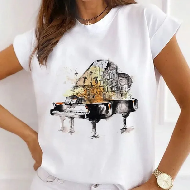 Summer New Women's Fashion Girls White Women's Round Neck Loose Short-sleeved T-shirt Top Oversized T Shirt Tops Y2k  Tee
