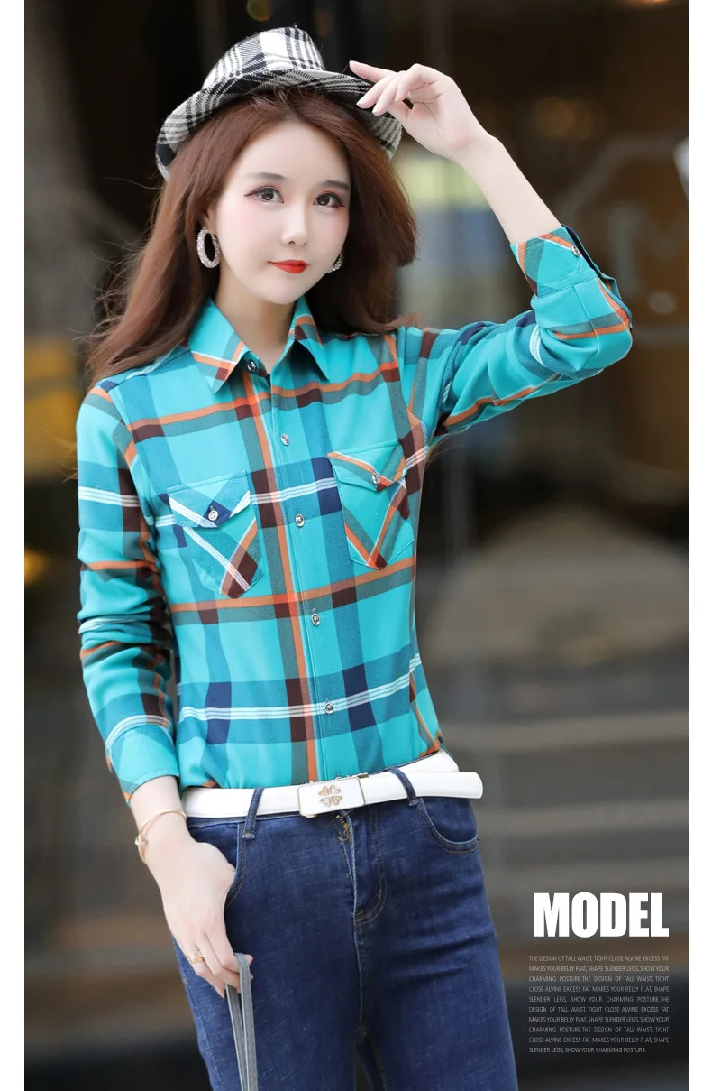 Velvet Thick Warm Women Plaid Shirt Female Fleece Tops Oversized M-4XL Women's Coat Winter Fit Blusas Femininas Chemise Femme