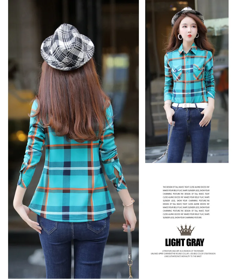 Velvet Thick Warm Women Plaid Shirt Female Fleece Tops Oversized M-4XL Women's Coat Winter Fit Blusas Femininas Chemise Femme