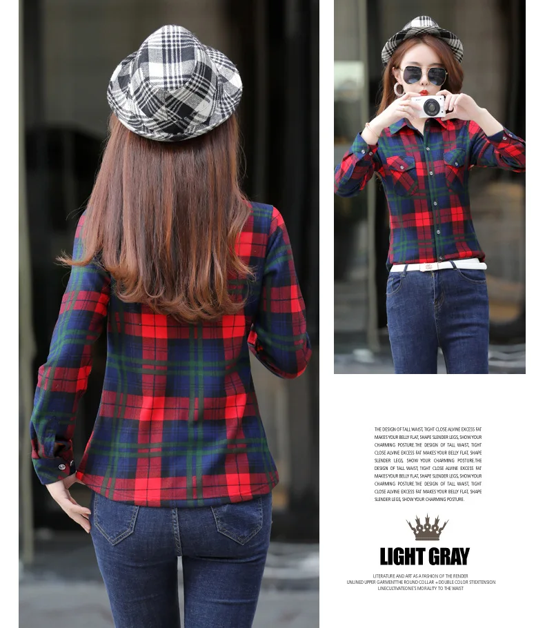Velvet Thick Warm Women Plaid Shirt Female Fleece Tops Oversized M-4XL Women's Coat Winter Fit Blusas Femininas Chemise Femme