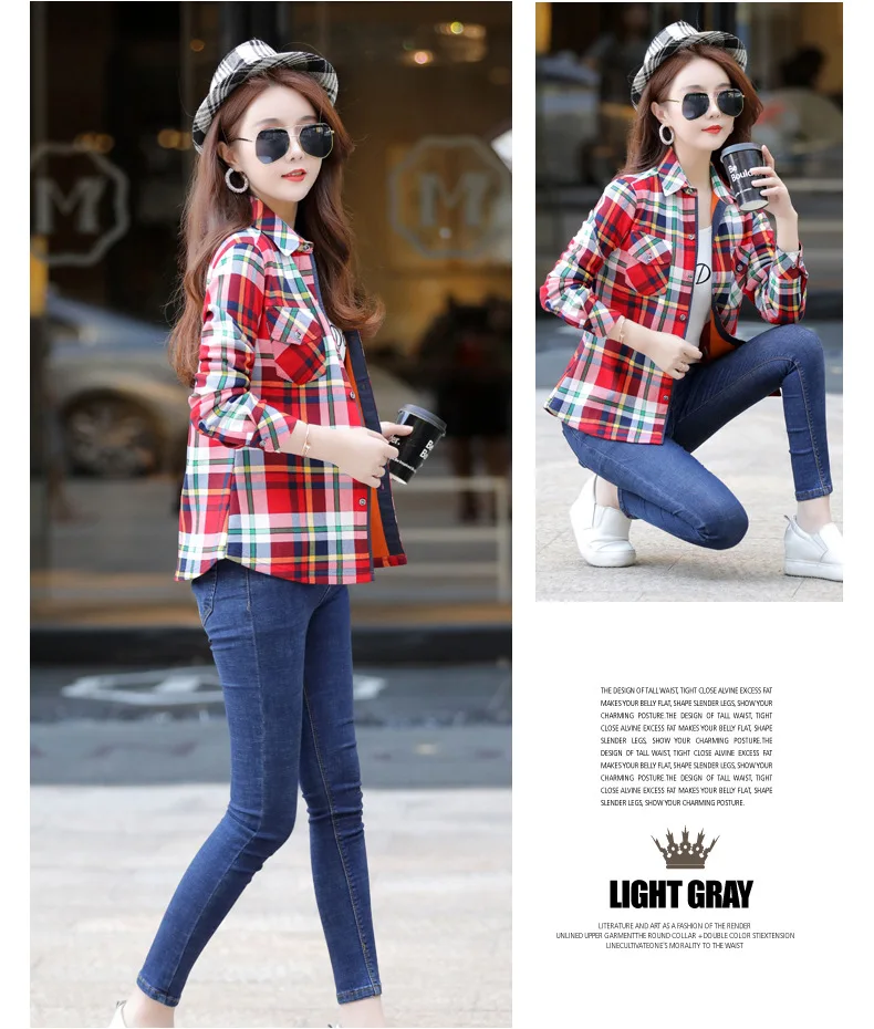 Velvet Thick Warm Women Plaid Shirt Female Fleece Tops Oversized M-4XL Women's Coat Winter Fit Blusas Femininas Chemise Femme