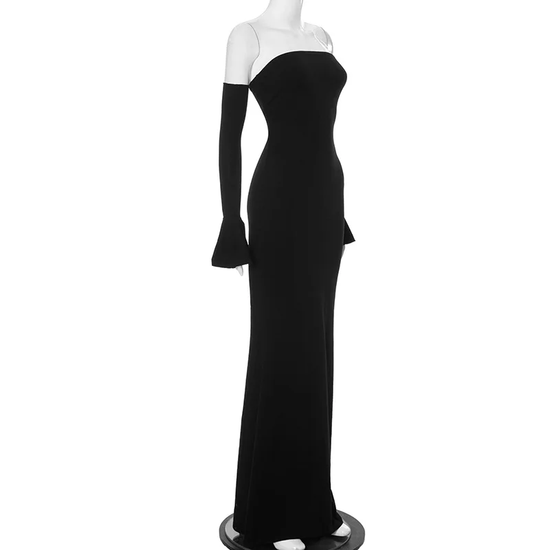 Nsauye Autumn Chic Elegant Women Sexy Evening Birthday Party Night Club Dress Off Shoulder Long Sleeve Maxi Bodycon Dress 2024