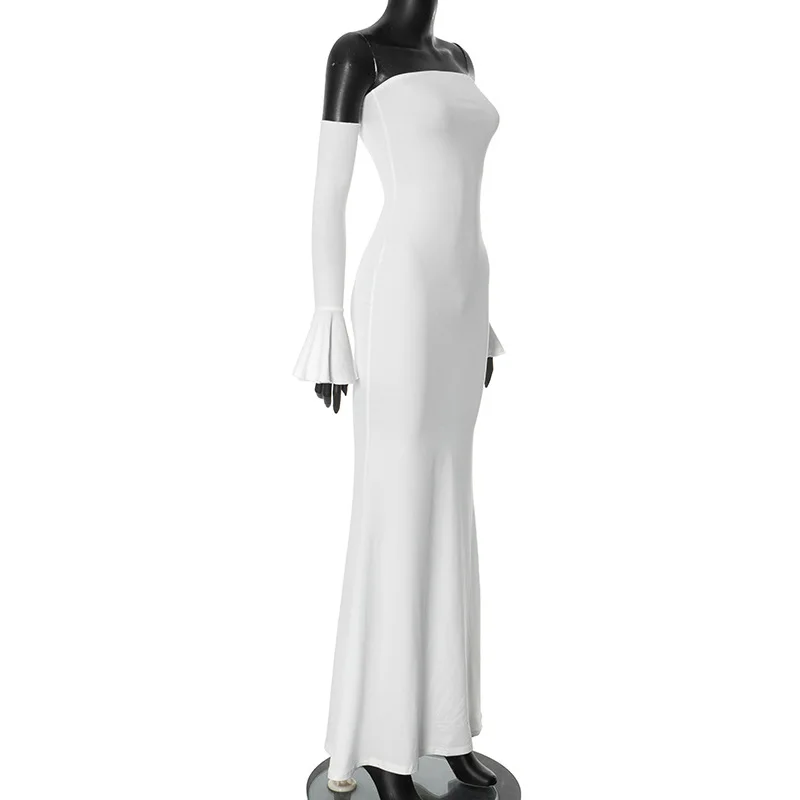 Nsauye Autumn Chic Elegant Women Sexy Evening Birthday Party Night Club Dress Off Shoulder Long Sleeve Maxi Bodycon Dress 2024