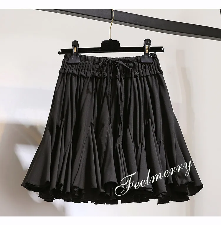 White Black Chiffon Summer Shorts Skirt Women 2022 Fashion Korean High Waist Tutu Pleated Mini Aesthetic Skirt Female