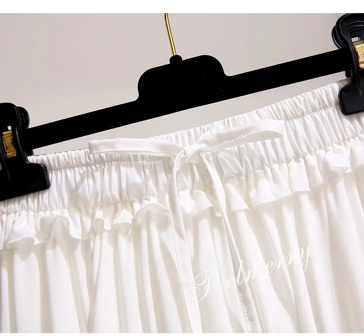 White Black Chiffon Summer Shorts Skirt Women 2022 Fashion Korean High Waist Tutu Pleated Mini Aesthetic Skirt Female