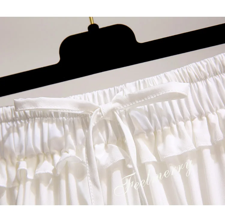 White Black Chiffon Summer Shorts Skirt Women 2022 Fashion Korean High Waist Tutu Pleated Mini Aesthetic Skirt Female