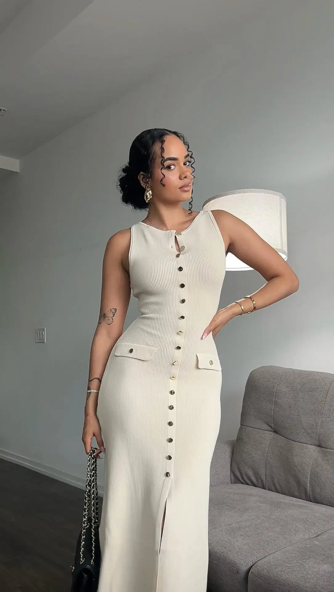 Tossy Knit Ribbed Cardigan Maxi Dress Female High Waist Slim Pocket Sleeveless Elegant Party Dress Women's Knitwear Long Dress