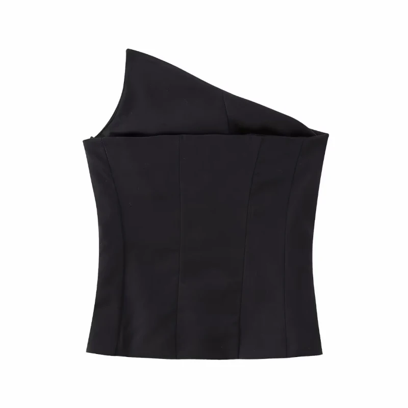 Stylish Women Elegant Cropped Tank Tops 2023 Summer Fashion Ladies Vintage Chic Slim Black Top Party Girls Sexy Tanks