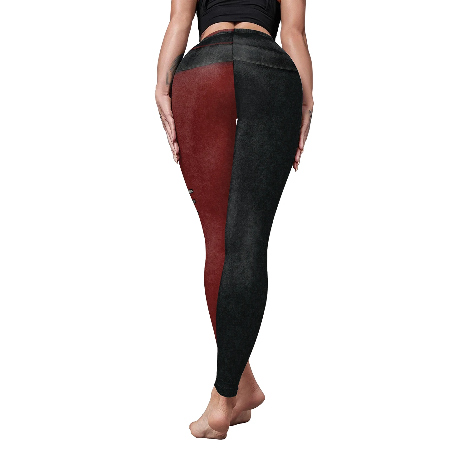 Nadanbao 2025 Womens for Leggings Gothic Style Denim Print Slim Stretch Trouser Black Leggings Street Leisure Pants