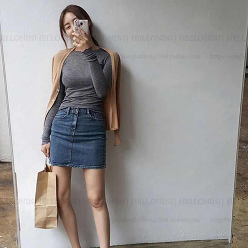 High Quality Plain T Shirt Women Cotton Elastic Basic T-shirts Female Casual Tops Long Sleeve Sexy Thin T-shirt see through