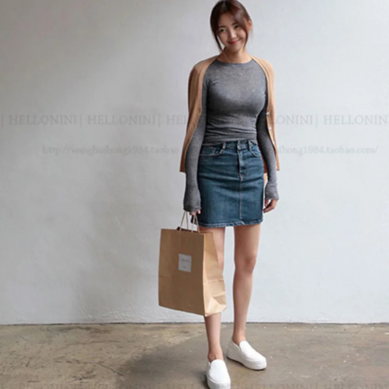High Quality Plain T Shirt Women Cotton Elastic Basic T-shirts Female Casual Tops Long Sleeve Sexy Thin T-shirt see through