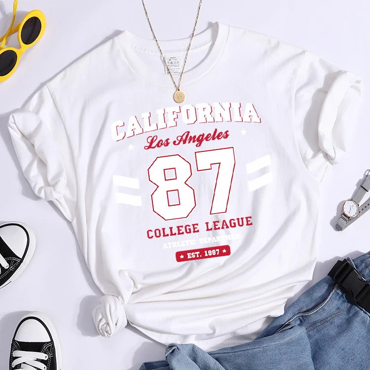 Los Angeles, California Est.1997 Street Letter T-Shirt Loose Round Neck Tee Shirt Harajuku Hipster T-Shirts Fashion Women Tshirt