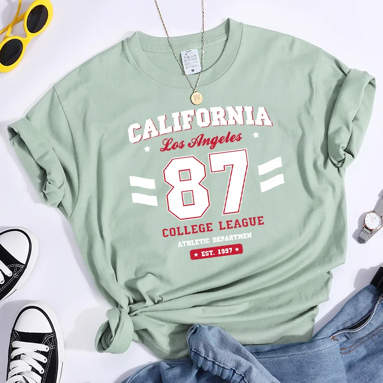 Los Angeles, California Est.1997 Street Letter T-Shirt Loose Round Neck Tee Shirt Harajuku Hipster T-Shirts Fashion Women Tshirt